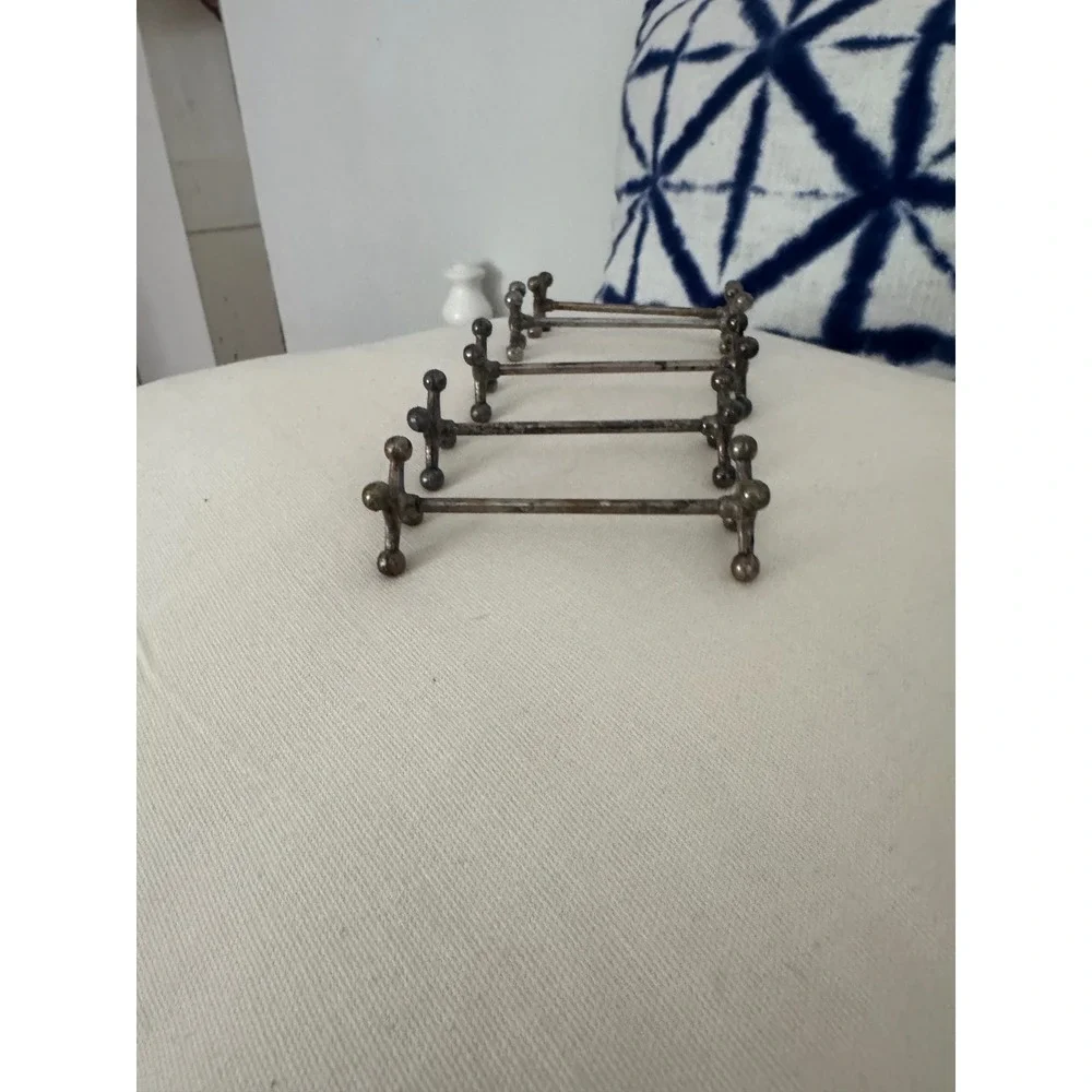 Set of 5 Vintage Silver Plated Jack Style Knife Rests Ball End Dining Decor